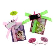 Boite drages rectangle Fe rose ou verte