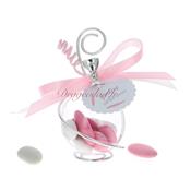 Boule dragées communion rose calice