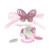 Boule dragées papillon rose