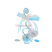 Goutte dragées mariage turquoise papillon 