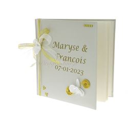 Livre d'Or mariage or et blanc