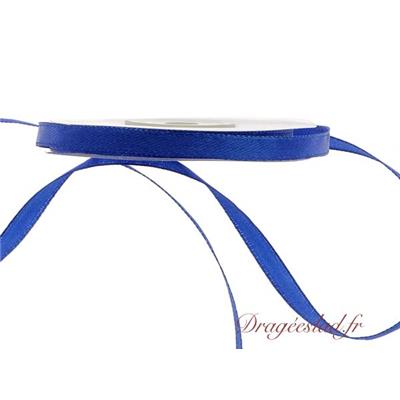 Ruban satin bleu royal 6 mm