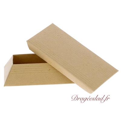 Boite à dragées rectangle cannelle