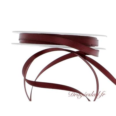 Ruban satin bordeaux 6 mm