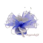 Tulle dragées Bleu Royal orchidée