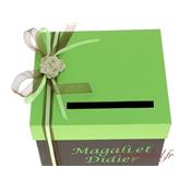 Urne mariage chocolat et vert