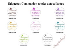 Etiquette Communion Personnalise adhsive