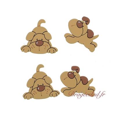 Stickers chien en bois