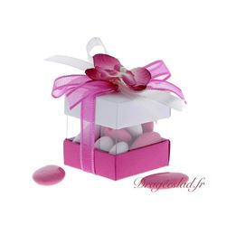 Boite  drages cube orchide fuchsia