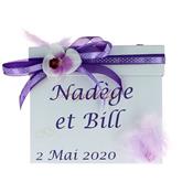 Urne mariage orchidée lilas