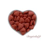 Dragées mini coeur chocolat rouge 70 %