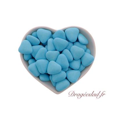 Dragées mini coeur chocolat turquoise 70 % 1kg