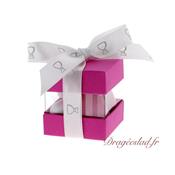 Boite  drages cube duo fuchsia