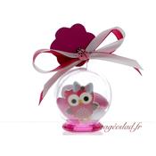 Boule drages hibou Fuchsia