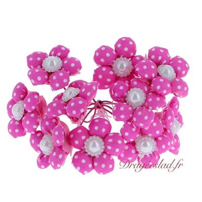 Fleur Fuchsia pois blanc