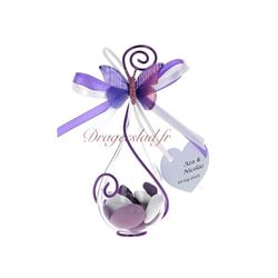 Goutte drages papillon lilas