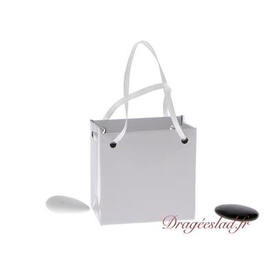 Boite à dragées mini sac blanc verni