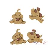 Stickers chien en bois